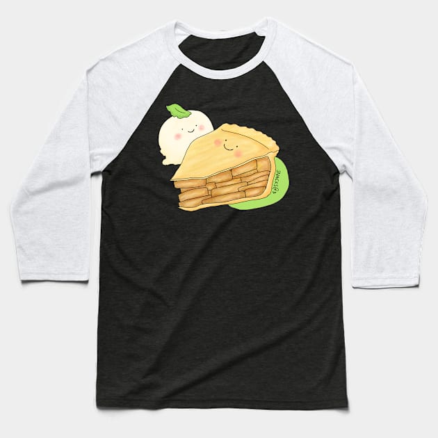 Apple pie with vanilla icecream Baseball T-Shirt by Snacks At 3